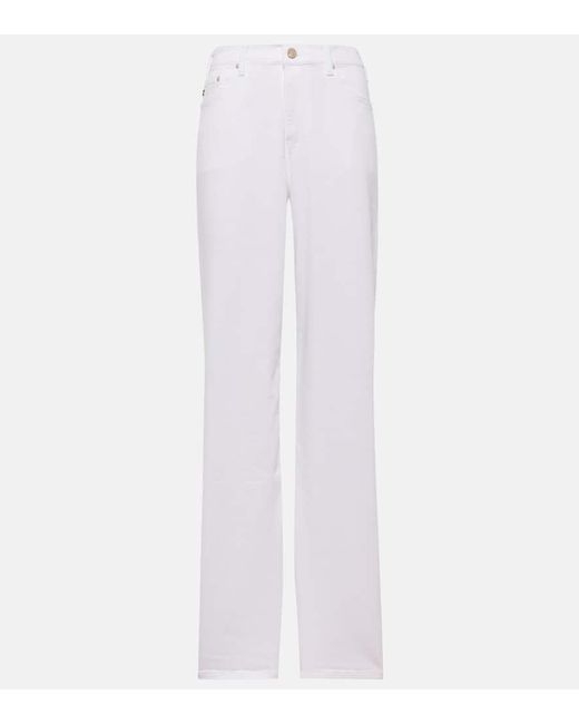 AG Jeans White High-Rise Wide-Leg Jeans New Baggy Wide