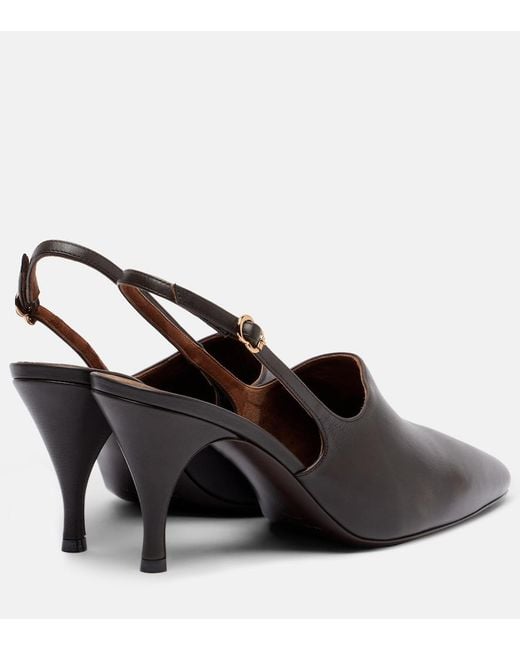 Herbert Levine Brown Cover Up 80 Leather Slingback Pumps