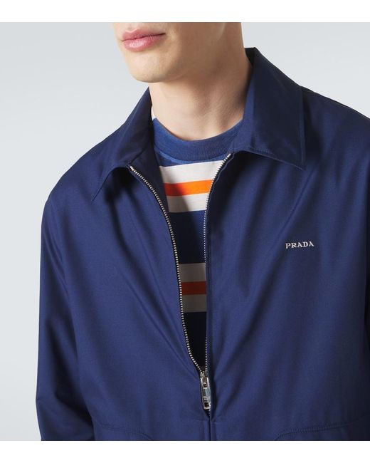 Prada Blue Technical Blouson Jacket for men