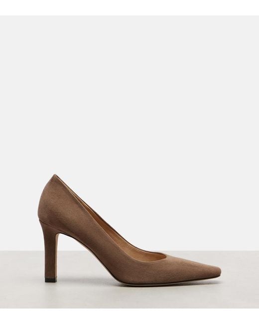 The Row Brown Carla 80 Suede Pumps