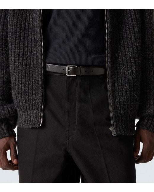 Cinturon Rail De Piel Lemaire de hombre de color Black