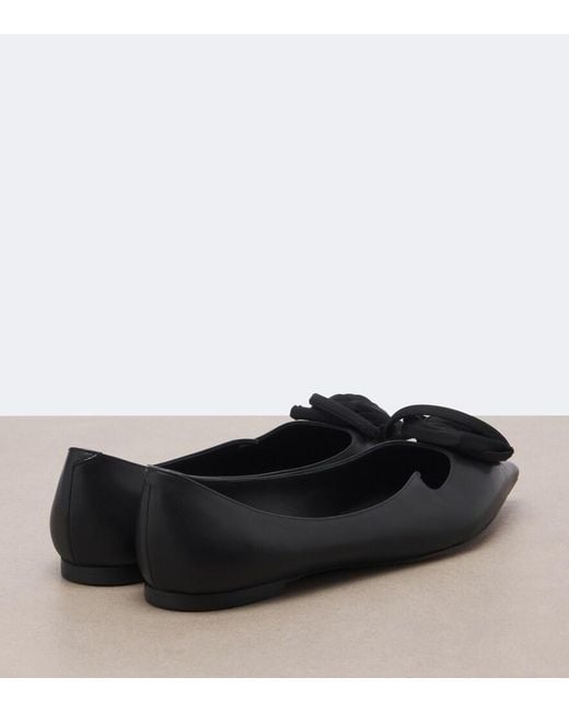 Roger Vivier Black I Love Vivier Leather Ballet Flats