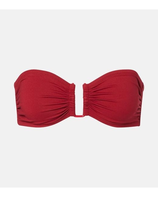 Eres Red Show Bandeau Bikini Top
