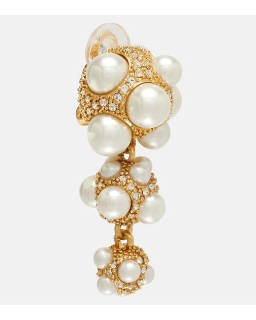 Oscar de la Renta Metallic Embellished Clip-On Earrings