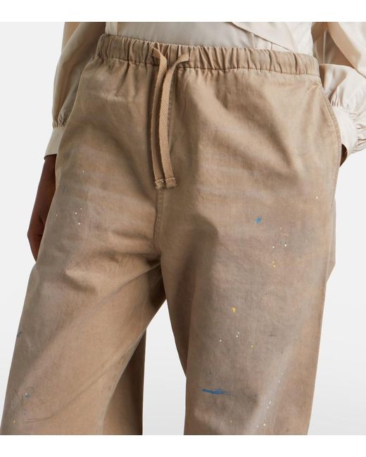 Acne Brown Cotton Twill Wide-Leg Pants