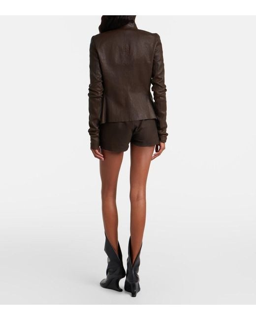 Rick Owens Black Fog Suede Shorts