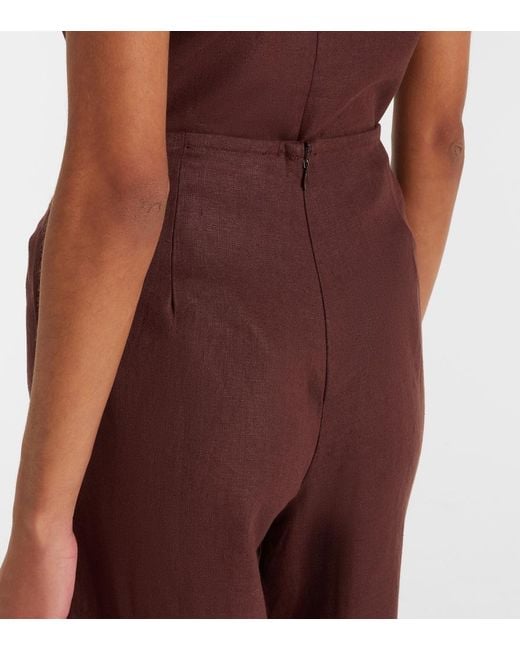 Faithfull The Brand Brown Syna Linen Wide-Leg Pants