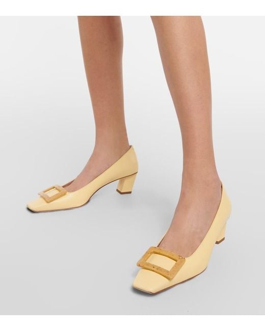 Roger Vivier Metallic Belle Vivier 45 Leather Pumps