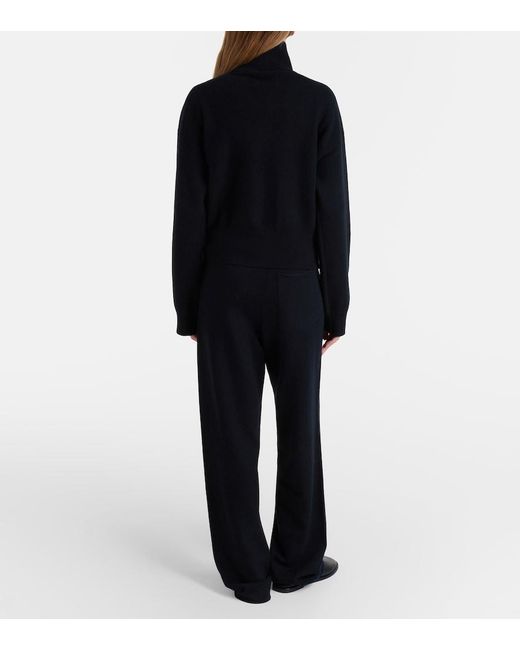 Extreme Cashmere Blue N°320 Rush Cashmere-Blend Wide-Leg Pants