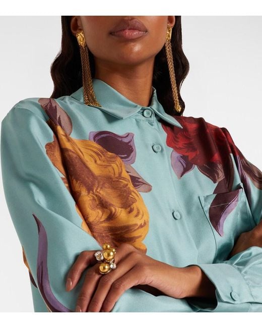 LaDoubleJ Blue Boy Floral Silk Shirt