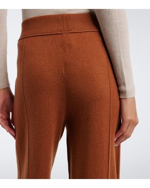 Jardin Des Orangers Brown Wool And Cashmere Wide-Leg Pants