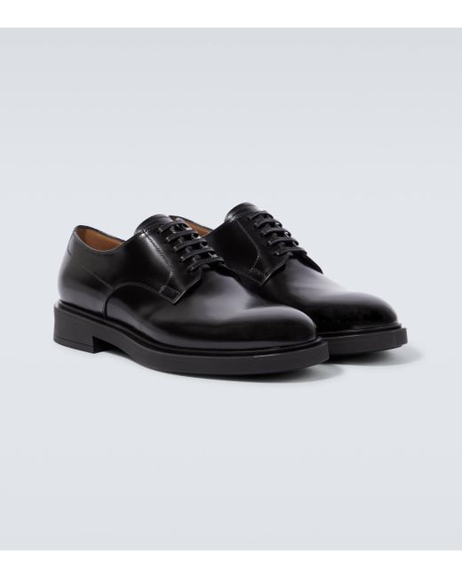 Gianvito Rossi Black William Leather Derby Shoes for men