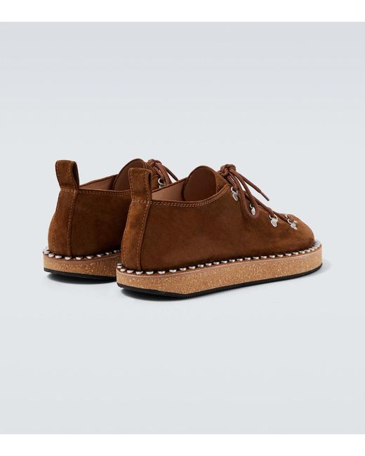 Loewe Verzierte Schnuerschuhe Rivet Aus Veloursleder in Brown für Herren