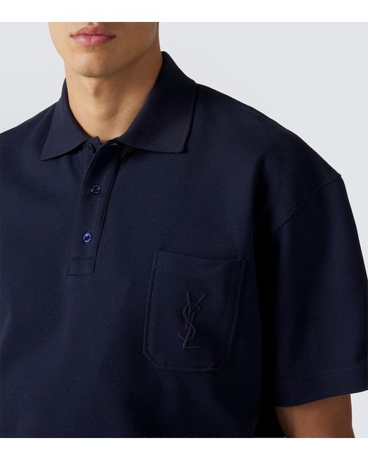 Polo Cassandre De Algodon Saint Laurent de hombre de color Blue