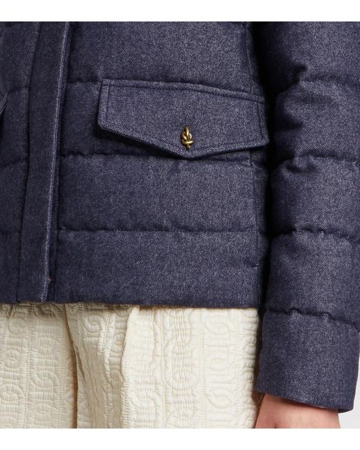 Moncler Blue Bessettez Cotton Down Jacket