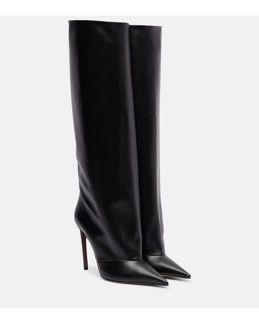 Dolce & Gabbana Black Leather Knee-High Boots