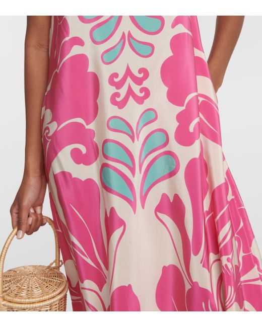 Adriana Degreas Pink Strapless Silk Maxi Dress