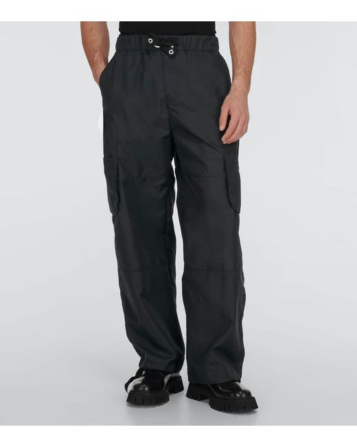 Versace Black Technical Wide-leg Cargo Pants for men