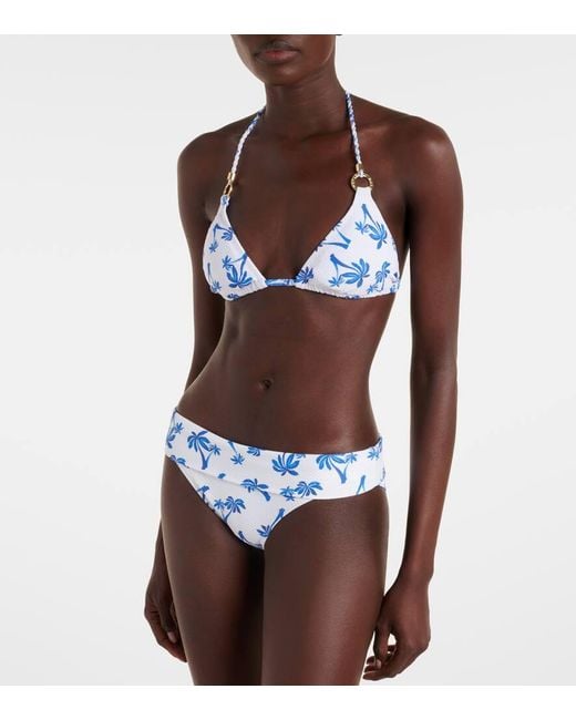 Heidi Klein Blue Palm Beach Printed Bikini Bottoms