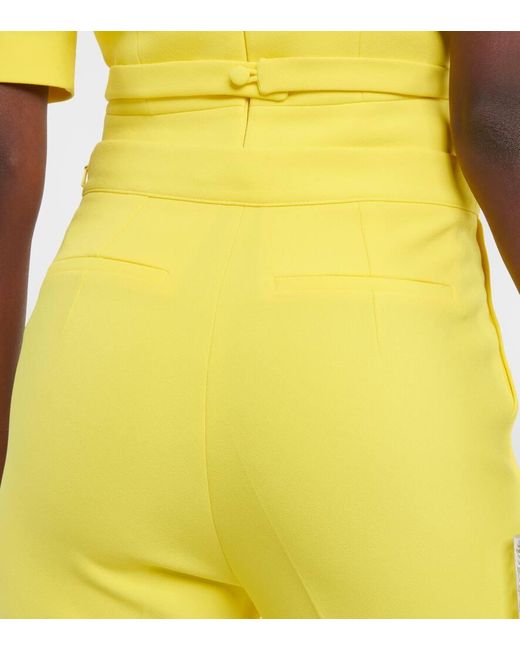 Pantalones flared Halluana de tiro alto Safiyaa de color Yellow
