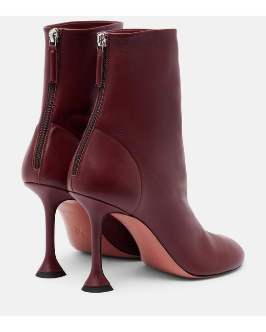 AMINA MUADDI Purple Iris 95 Leather Ankle Boots