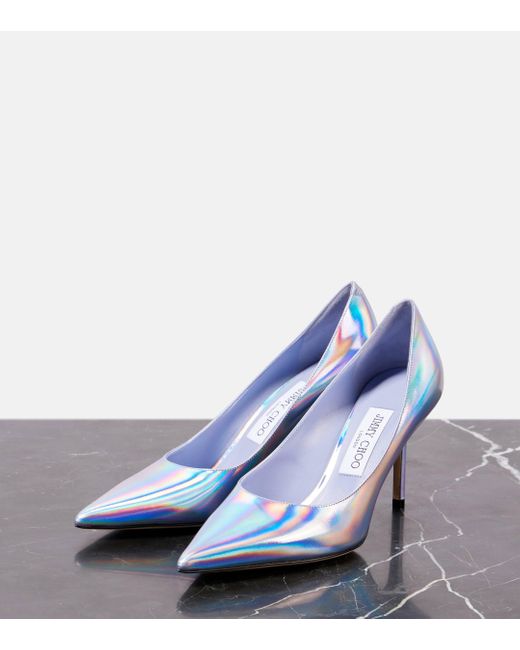 Jimmy Choo Blue Love 85 Leather Pumps