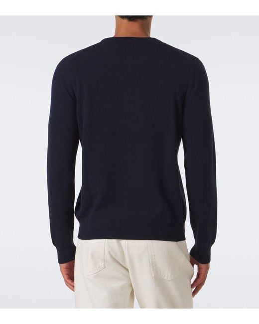 Fedeli Blue Cashmere Sweater for men