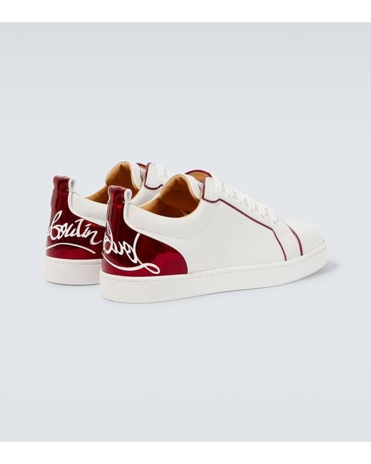 Christian Louboutin White Fun Louis Junior Leather Sneakers for men