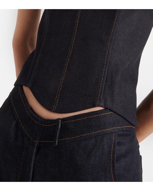 AYA MUSE Blue Hyn Denim Bustier Top