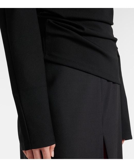 Rohe Black Draped One-Shoulder Top