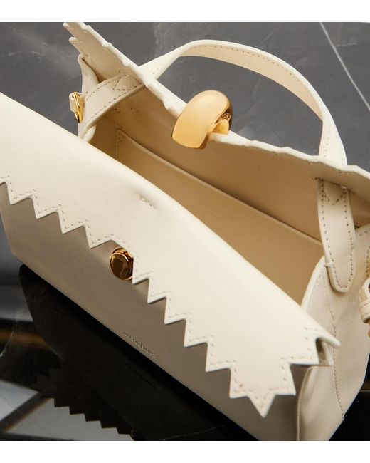 Jacquemus White Valerie Small Leather Top-Handle Bag