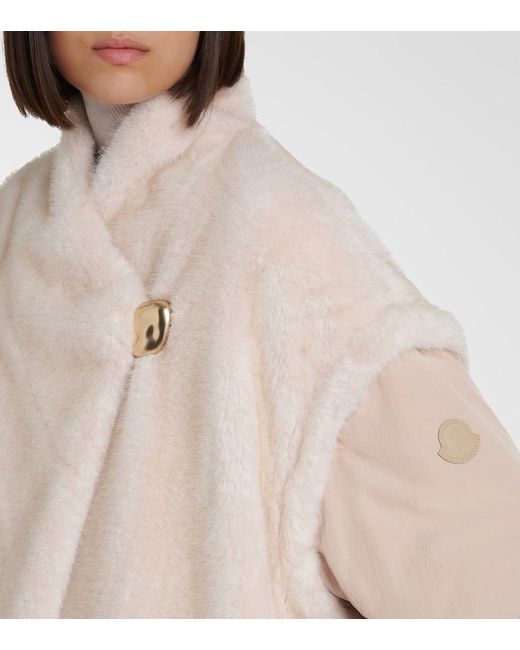Moncler Natural Chardonneret Fleece Down Jacket