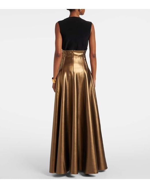 Jupe Longue Grace En Cuir Synthetique Norma Kamali en coloris Brown