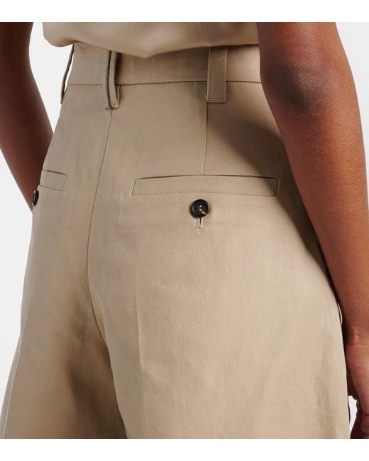 Brunello Cucinelli Natural Cotton And Linen Shorts
