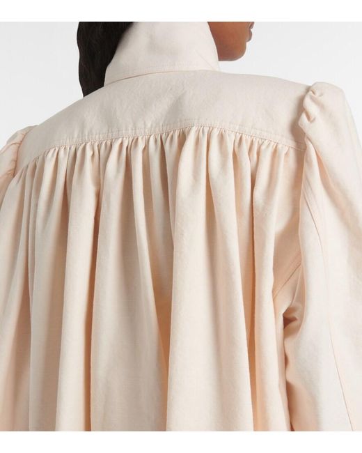 Chloé Natural Gathered Cotton Canvas Jacket