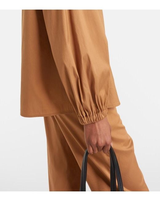 Max Mara Brown Fertile Cotton-Blend Shirt