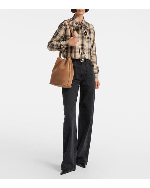 Aesther Ekme Brown Marin Medium Suede Shoulder Bag