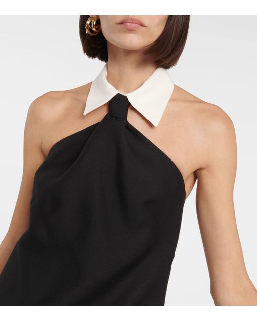Valentino Black Wool & Silk Crepe Sleeveless Mini Dress