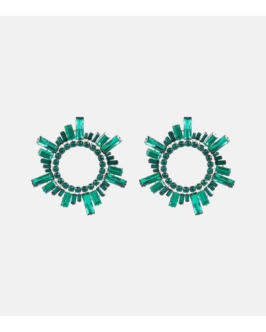 AMINA MUADDI Blue Begum Crystal-Embellished Earrings