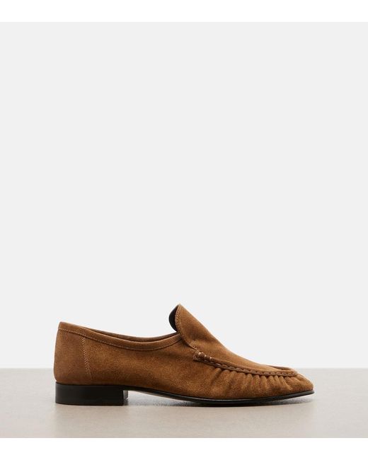 The Row Brown Soft Mocassin Two Suede Loafers