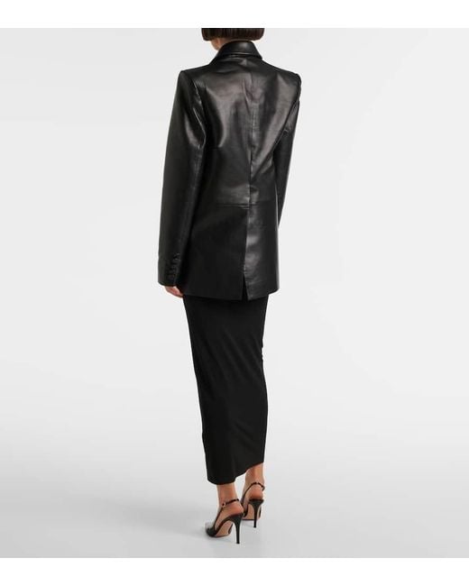 Alex Perry Black Oversized Leather Blazer