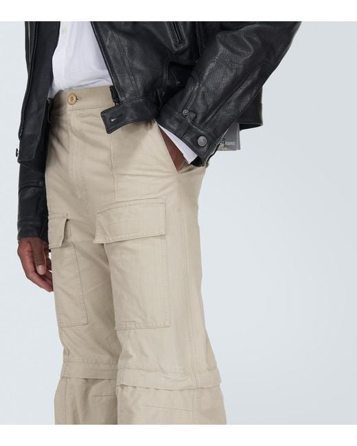 Balenciaga Natural Hybrid Flared Cotton Cargo Pants for men