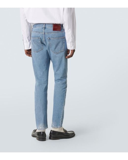 Gucci Mid-Rise Straight Jeans in Blue für Herren