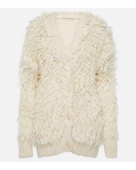 Cardigan oversize in misto alpaca e lana di Stella McCartney in Natural
