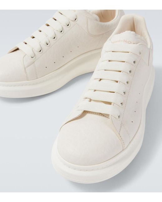 McQueen White Oversized Leather Sneakers for men