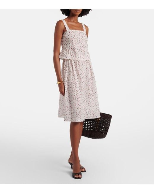 Posse Natural Charlotte Floral Cotton Midi Skirt
