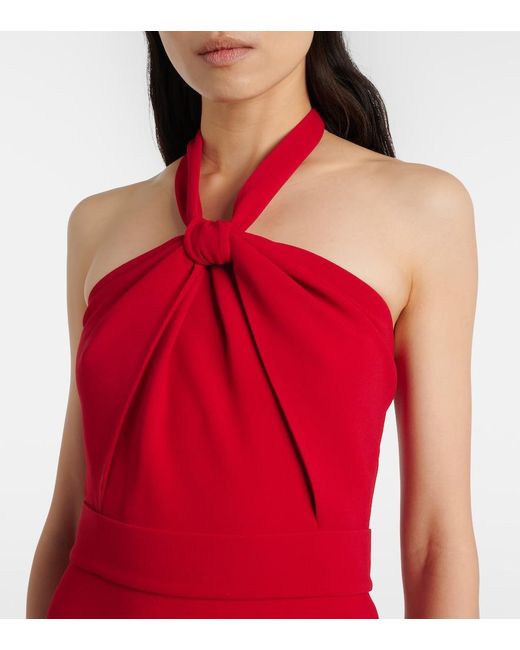 Elie Saab Red Draped Halterneck Gown
