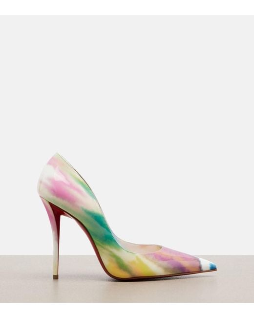 Christian Louboutin Pink Miss Z Printed Patent Leather Pumps