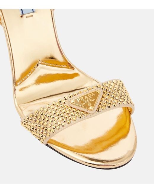 Prada Metallic High Heel Sandals