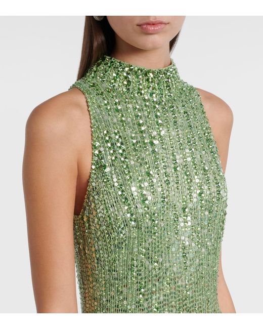 Jenny Packham Green Benue Embellished Halterneck Gown